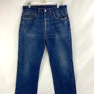 Levi Strauss 501 Blue Jeans Mens 36 x 28 Levi's Denim Pants Straight Button Fly
